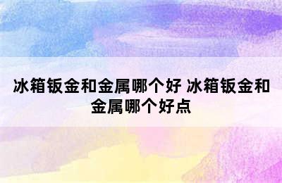 冰箱钣金和金属哪个好 冰箱钣金和金属哪个好点